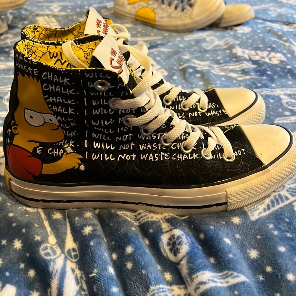 Converse SIMPSONS Bart chalkboard HI TOPS size 7 men’s 9 women’s
